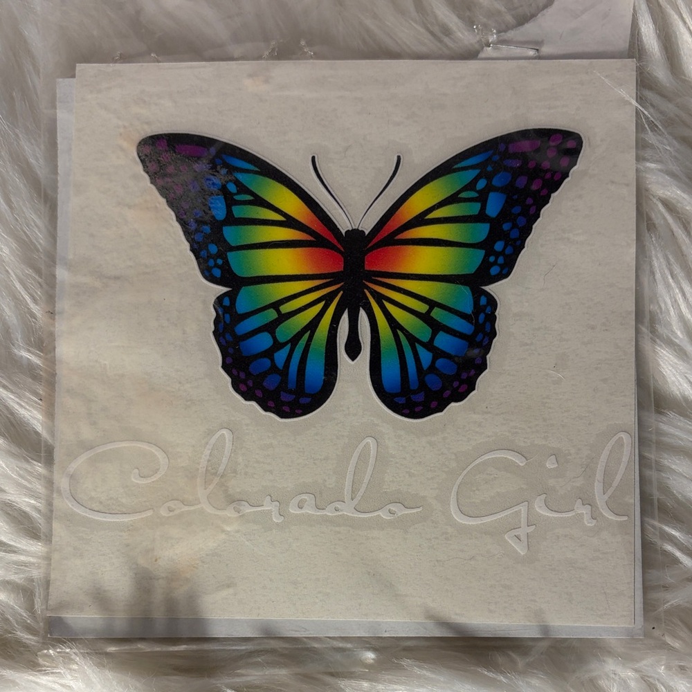 Colorful Rainbow Butterfly Vehicle Decal - Multicolor